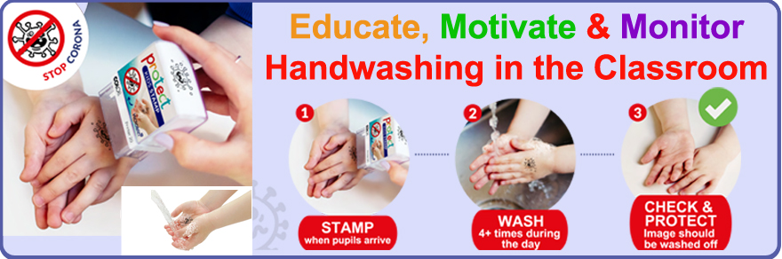 Protect Kids Hand Washing Stamp to Stop Corona