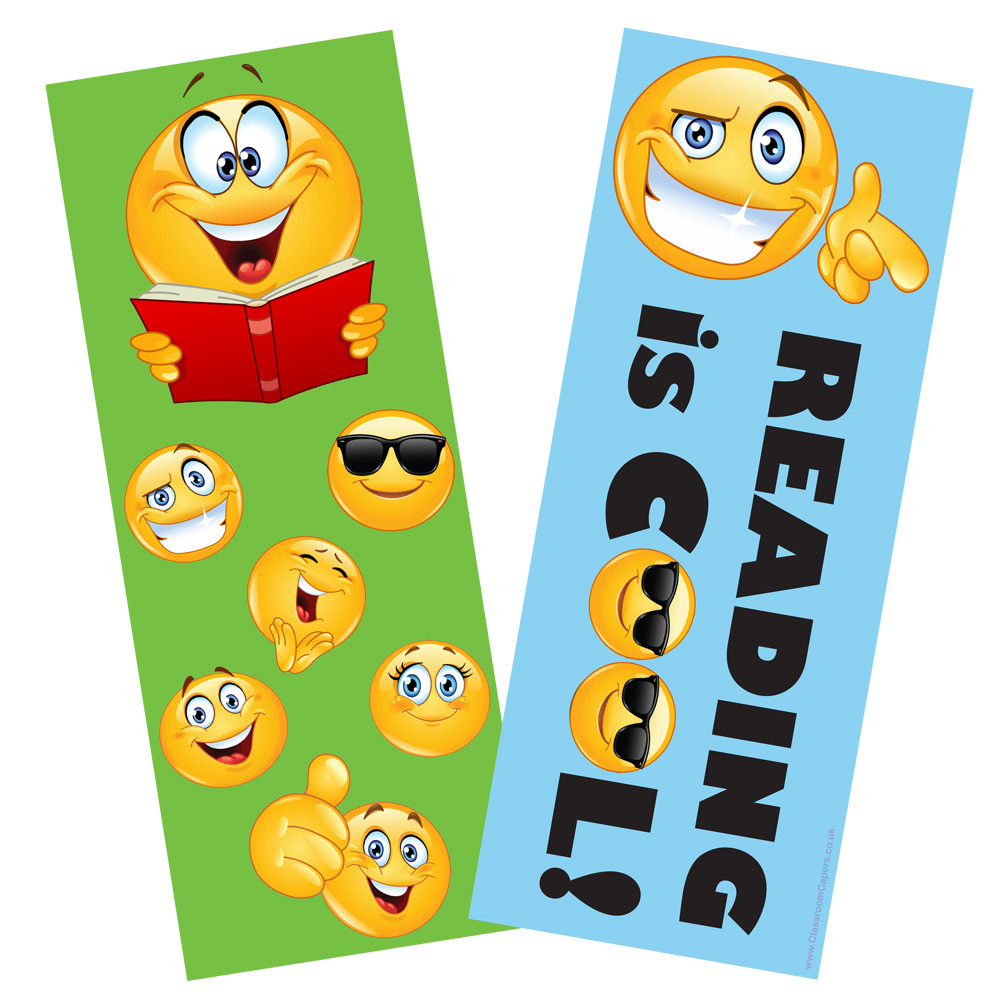 bookmarks for kids emoji reading is cool double sided