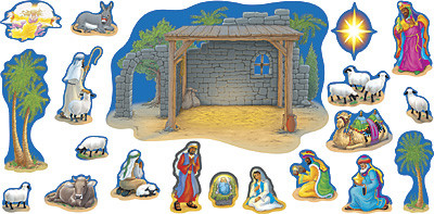 Children's Wall Charts | 20 Piece Nativity Scene