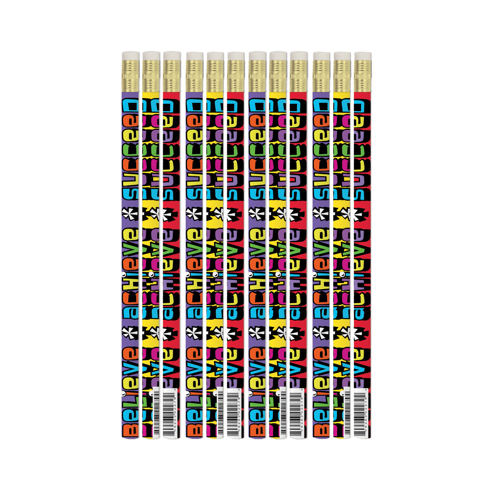 School Pencils 12 X Believe Achieve Succeed Inspirational Hb Pencils Free Delivery