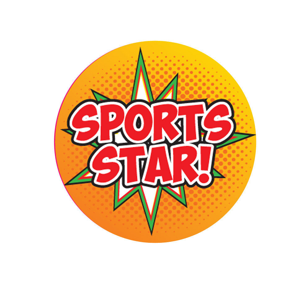 Teacher Stickers | Sports Star Superhero Sports Day Stickers. Free Delivery