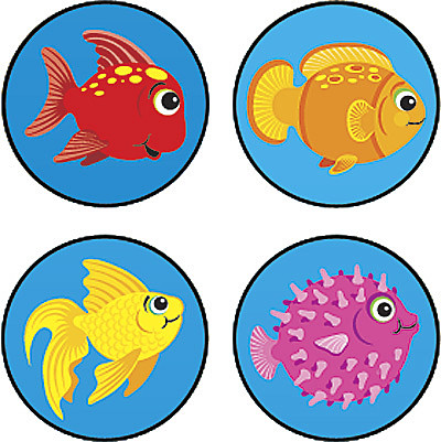 Teacher Stickers  800 Mini Fun Fish Reward Stickers for School. Free  Delivery T46173