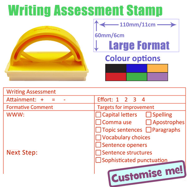 Writing Assessment Marking and Feedback Stamp Large Format 6x11cm