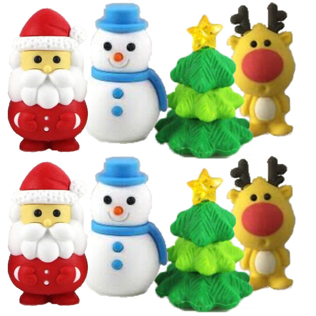 Christmas Stationery  Incredibly Cute 3D Xmas Erasers. Perfect Class Gifts  & More! Free Delivery