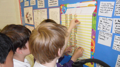 Children vote on their reward chart