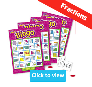 Fractions Class Size Bingo