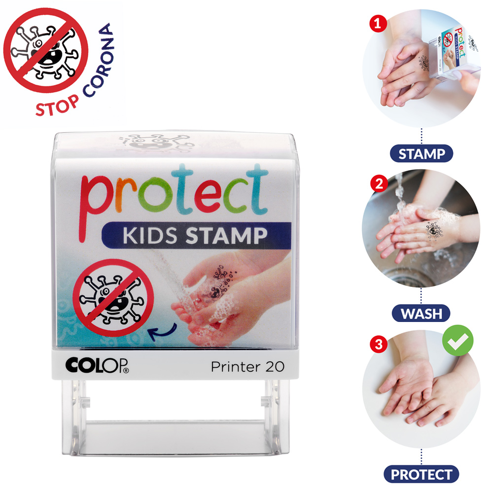 Handwashing Hygiene Protect Kids Stamp for Young Children / Pupils