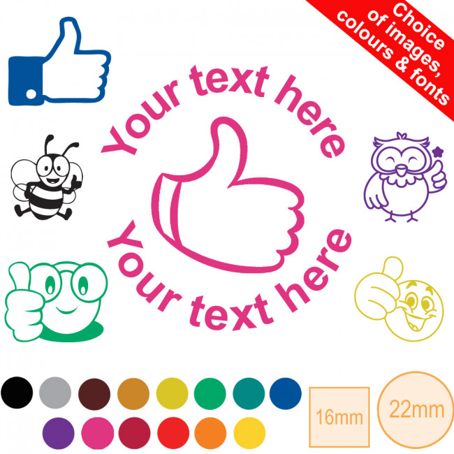 Personalised stamps with choice of text, image and colour