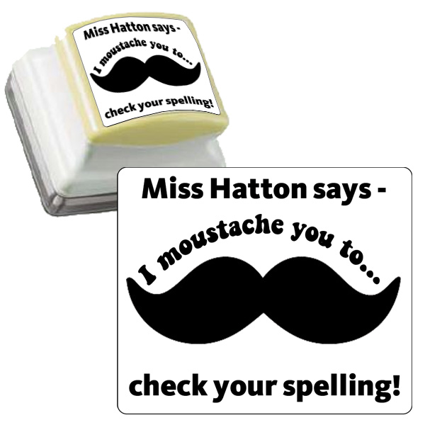 Custom teacher stamp - Moustache - cool or not?