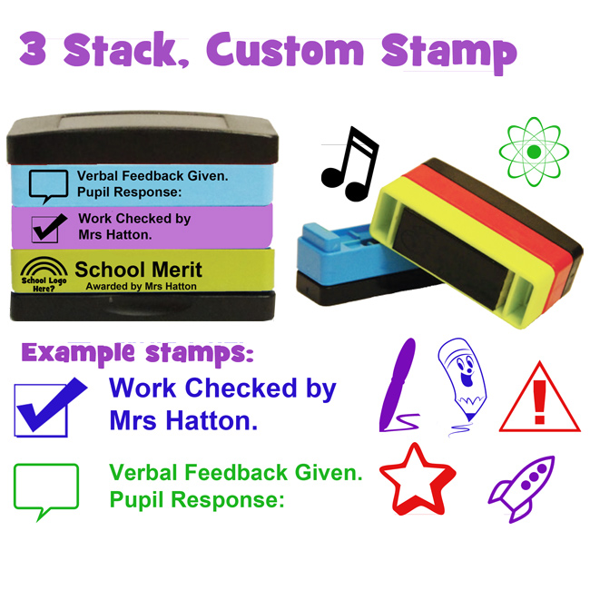 Custom Teacher Stamp - 4 Stack Multistamp