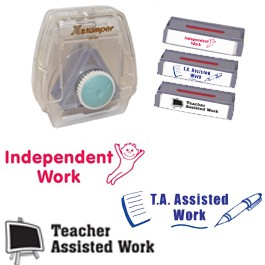 Xstamper3-in-1 Pre-filled set:  TA Assisted, Teacher Assisted, Independent Work.