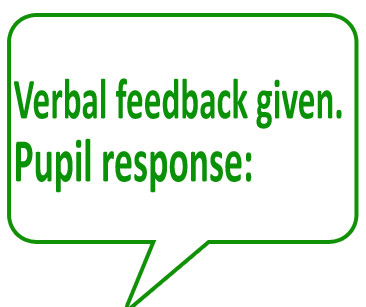 Verbal feedback given. By: Stamps for Teachers