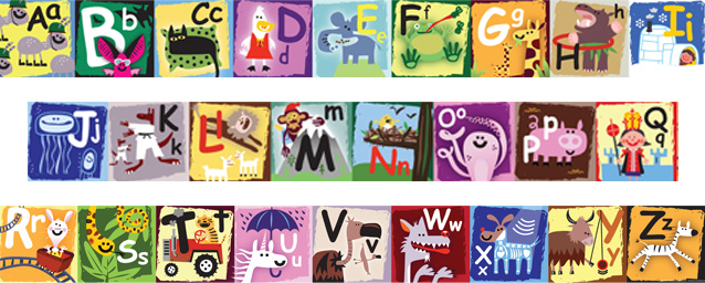 Alphabet display borders