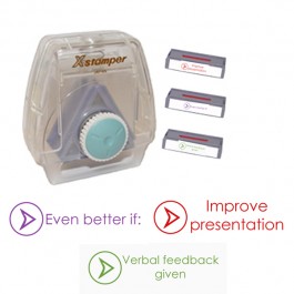 Xstamper 3-in-1 Stamp Set: Verbal feedback given, Even better if..., Improve presentation