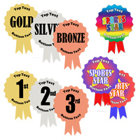 New Metallic, Rosette Shaped, Personalised Stickers  